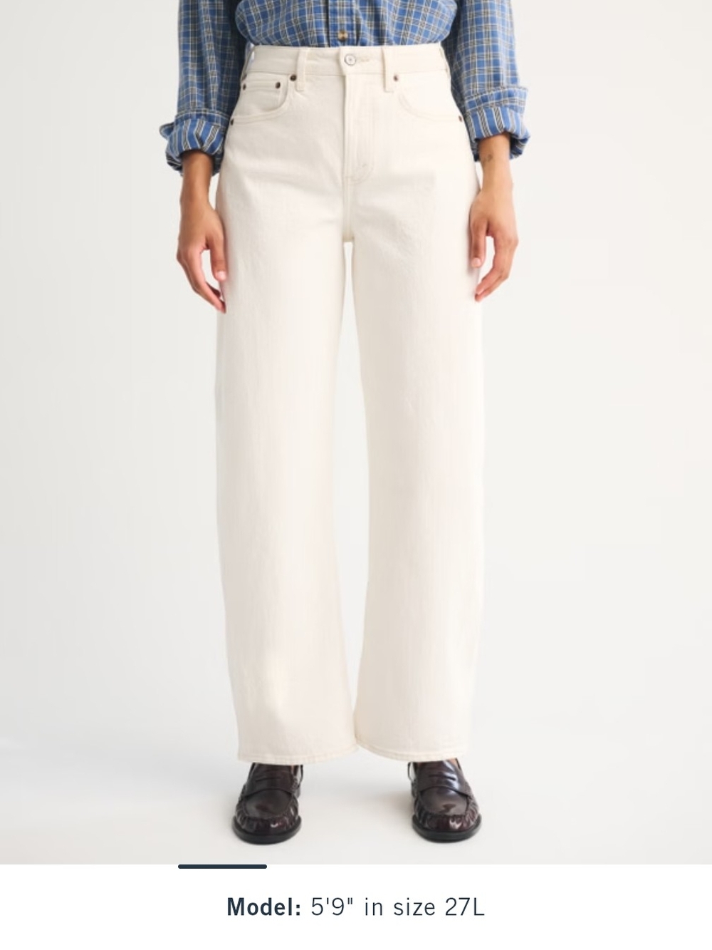 Abercrombie Off White Ultra Barrel Jean